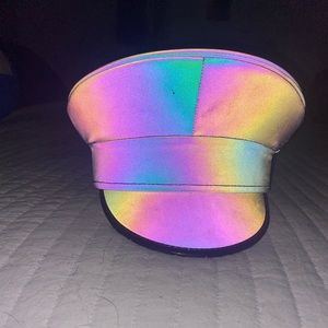 Reflective and shimmer captain hat